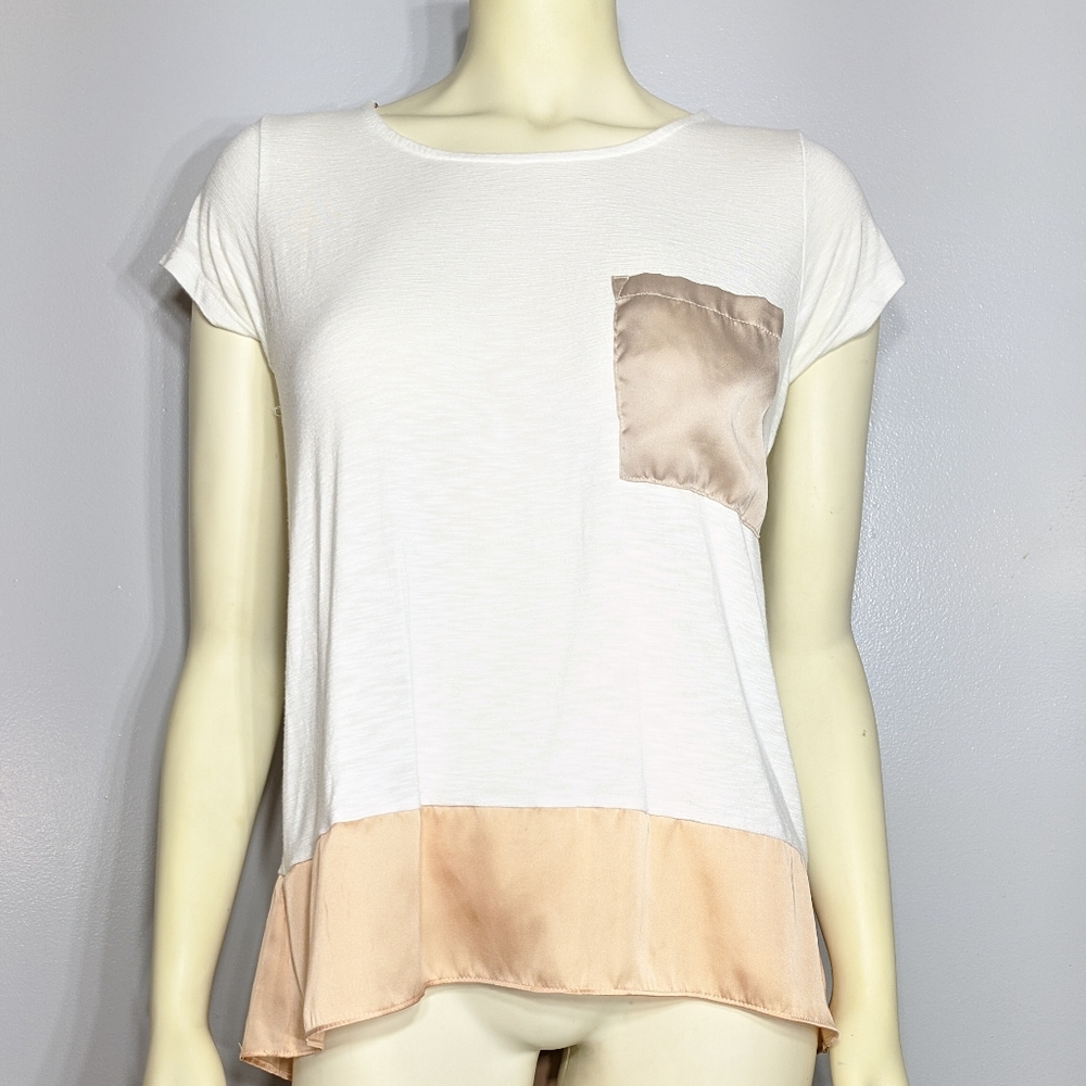 Dolan White Peach Top Short Sleeve Small Womens